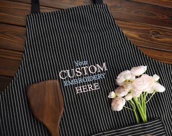 Personalized Embroidered Apron Set – Matching Family Aprons, Chef Gift