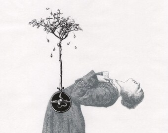 Hysterical Women - Dangers Within Limited Edition Mixed-media piece with vellum layer Vintage illustrations Feminist Feminism Body Autonomy