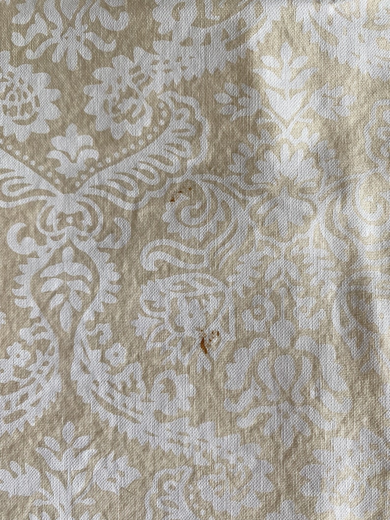 42 x 54 1.5 yards Creamy Yellow and White Cotton Damask Fabric Light Material Pillows Apparel Home Decor Crafts image 4