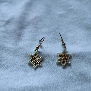 miyuki beaded snowflake earring