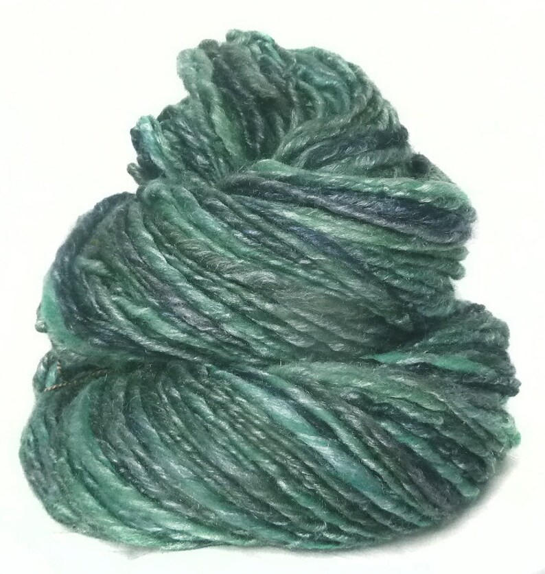 Handspun Yarn handdyed merino wool and silk image 3