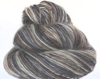 Handspun handdyed yarn Wensleydale wool mulberry silk