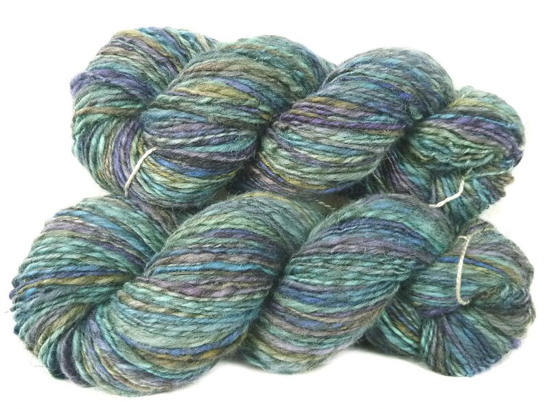 Handspun Yarn handdyed BFL wool hand spun singles yarn image 3