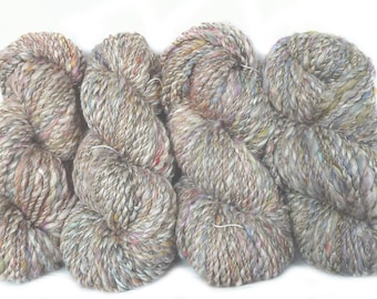 Handspun Yarn BFL Merino wool silk bamboo sari silk sparkle hand spun hand dyed plied yarn