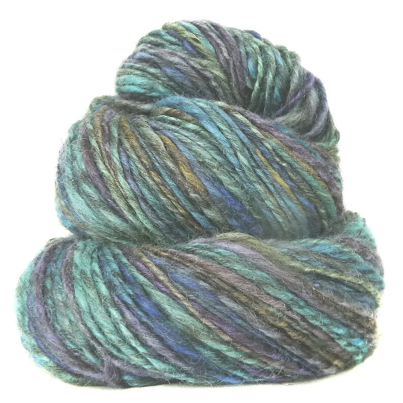 Handspun Yarn handdyed BFL wool hand spun singles yarn image 1