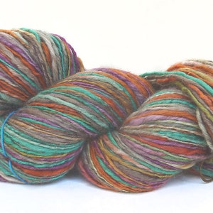 Handspun Yarn handdyed yak and superfine merino wool, hand spun yarn, singles yarn