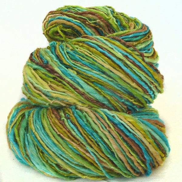 Handspun Yarn handdyed Merino wool and silk