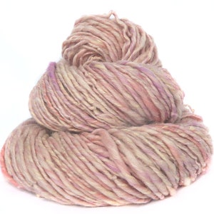 Handspun yarn hand carded Merino wool baby alpaca soysilk sparkle singles yarn