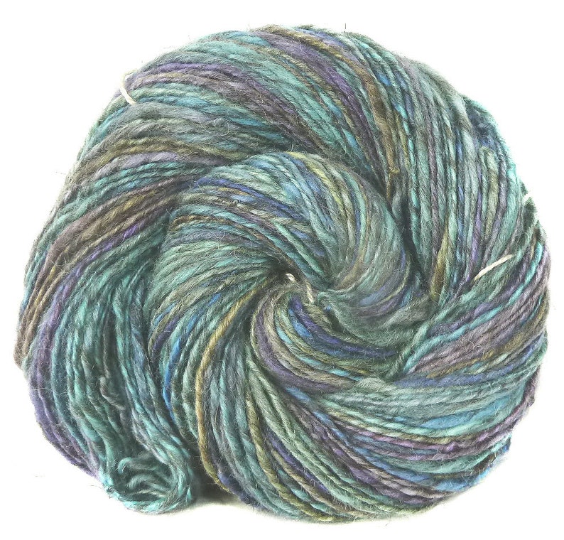 Handspun Yarn handdyed BFL wool hand spun singles yarn image 2