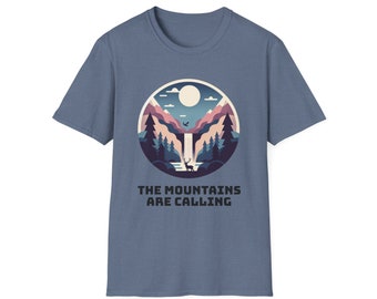 The Mountains Are Calling Mountain Deer Unisex Softstyle T-Shirt