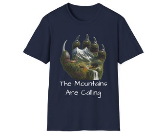 The Mountains Are Calling Mountain Bear Unisex Softstyle T-Shirt