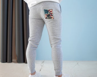 American Flag with Bald Eagle Unisex Fleece Joggers