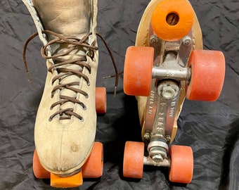 Vintage Sure-Grip Super X 6L Roller Skates Rental Size 9M Smooth Orange Kryptos