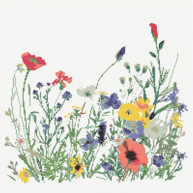 Cross Stitch Pattern PDF Wild Flowers Floral Instant Download - Etsy