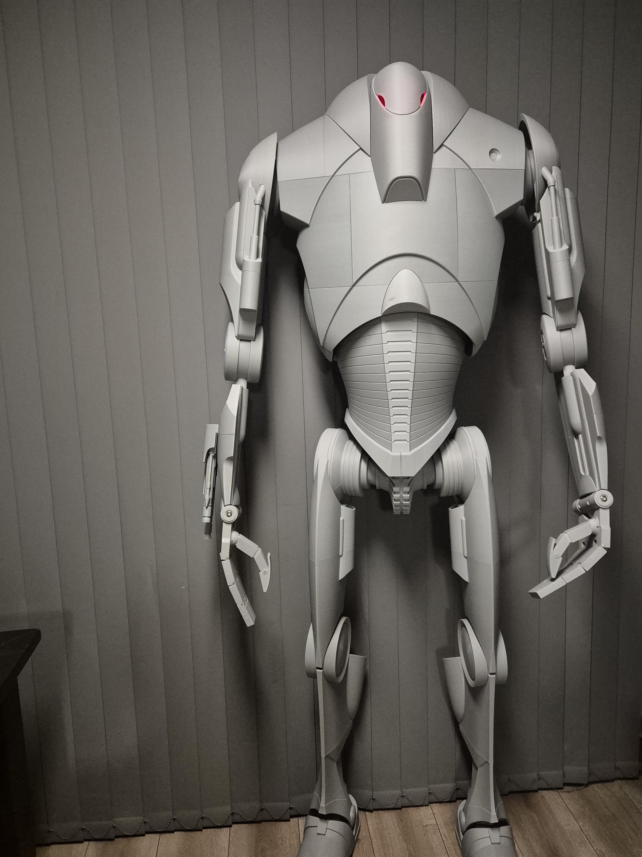 Life Size Starwars Inspired Super Battle Droid Printed in Grey Raw