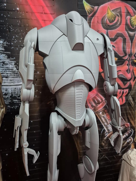 Life Size Starwars Inspired Super Battle Droid Printed in Grey Raw