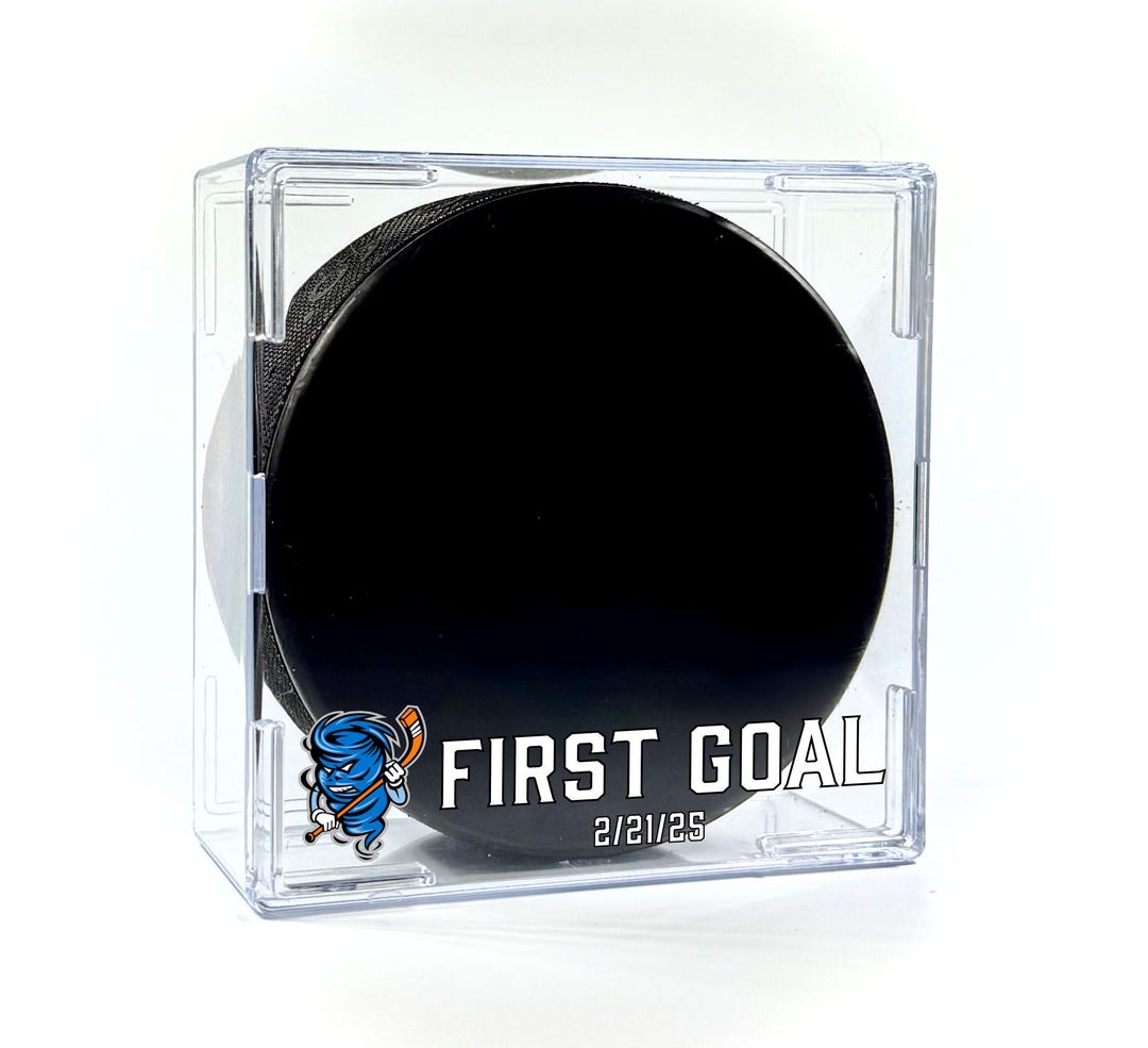 Personalized Hockey Puck Display Case: Custom Engraved or Printed Logo ...