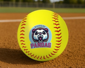 Op maat bedrukte softbal: gepersonaliseerde softbal met logo, tekst of foto | Uniek softbalcadeau, softbalteamsouvenir of promotieartikel