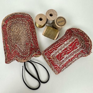 Antique Ottoman Velvet Case: Gold & Silver Embroidery, Scissors Included
