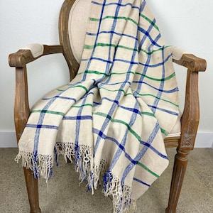 Vintage Handwoven Moroccan Berber Haik Blanket, Wrap, Throw - Wonderful French Multicolor Palette
