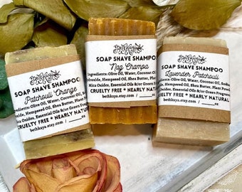 SOAP TRIO // Patchouli Orange, Nag Champa, Lavender Patchouli - Natural Soap Set - Half Bar Size By BethKaya