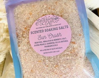 SUN CRUSH SOAK - Dead Sea Salt, Pink Salt and More Scented with Citrus, Coconut and Papaya by BethKaya