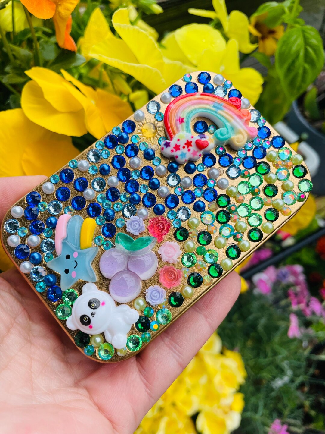 Tin - Stash Tin Affixed With Crystals & Charms - for Your Stash ...