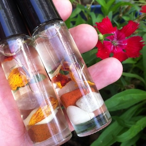 NAG CHAMPA – Botanical Perfume Oil Roll-On | Crystal-Infused | Spicy, Musky, Amber Blend | 1/3 oz | Made to Order by BethKaya