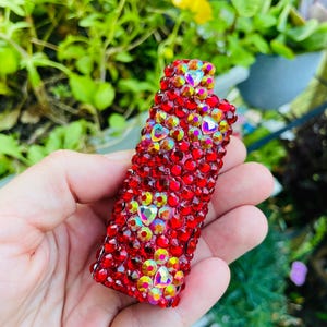 LIGHTER COVER - Metal lighter cover with dazzling gems! Handmade and One of a Kind By BethKaya