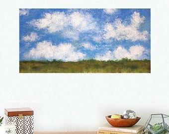 Large Landscape with Clouds, Original Painting, Original Art, Winjimir, Cloud Painting, Field Painting, Rural Landscape, Gallery, Decor, Art