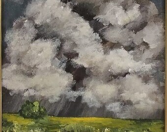 Dark Stormy Landscape Painting, Original Painting, Thunderstorms, Winjimir, Home Decor, Interior Decorating, Office Art, Gallery Wall Art