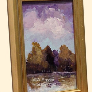 Purple Sky, Framed Original Painting, Original Art, Wall Art, Home, Office, Decor, Gallery Wall, Winjimir, Tree Painting, Landscape Painting image 2