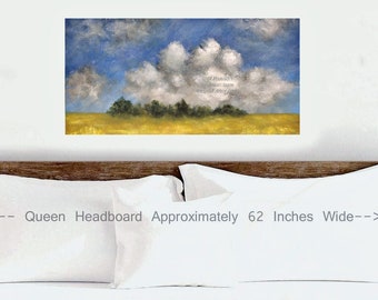 Yellow Field, Blue Sky with Clouds, Original Painting, Original Art, Winjimir, Landscape Painting, Cloud Painting, Gallery, Home Decor, Art