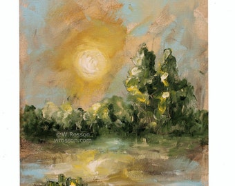 Sun Glow, Original Landscape Painting, Modern Landscape Art, Winjimir, Home Decor, Contemporary Landscape Painting, Gallery Art, Gift, Decor