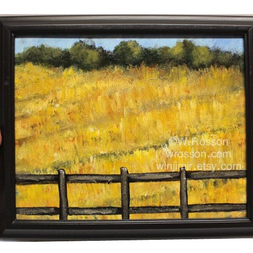 Original Landscape Painting, Framed Painting, Wheat Field, Rural Landscape, Gallery Wall, Wall Decor, Wall retailer Art, Home Decor, Winjimir, Gift