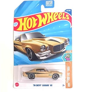 New 2025 1:64 Hot Wheels &#39;70 Gold Chevy Camaro RS #53 - Hw 70s Vs 90s 4/10 Camaro Series 70s vs 90s  Collectible  Model Toy Boxed shipping