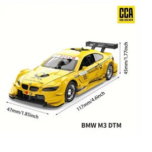 New 1/42 Scale Yellow CCA BMW M4 DTM Diecast Alloy race car new in display case #39 Supercar Racing Car