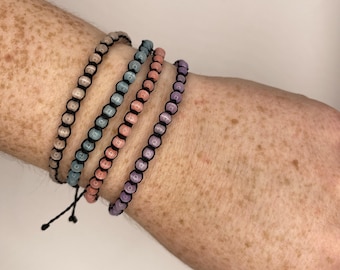 Pulsera artesanal con cuentas de ojo de gato / Tobillera boho impermeable