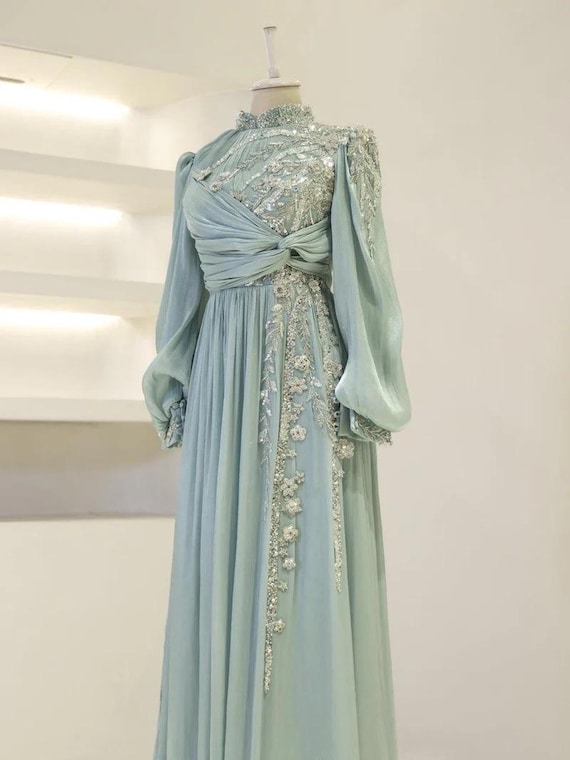 sage green abaya dress Leila Abaya main image 0
