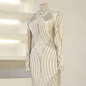 Elegant Modest Evening Dress  Evening Dress Hijab Evening Dress Islamic Dress Hijab-Friendly-Dubai Style Long Sleeve Nikkah Gown
