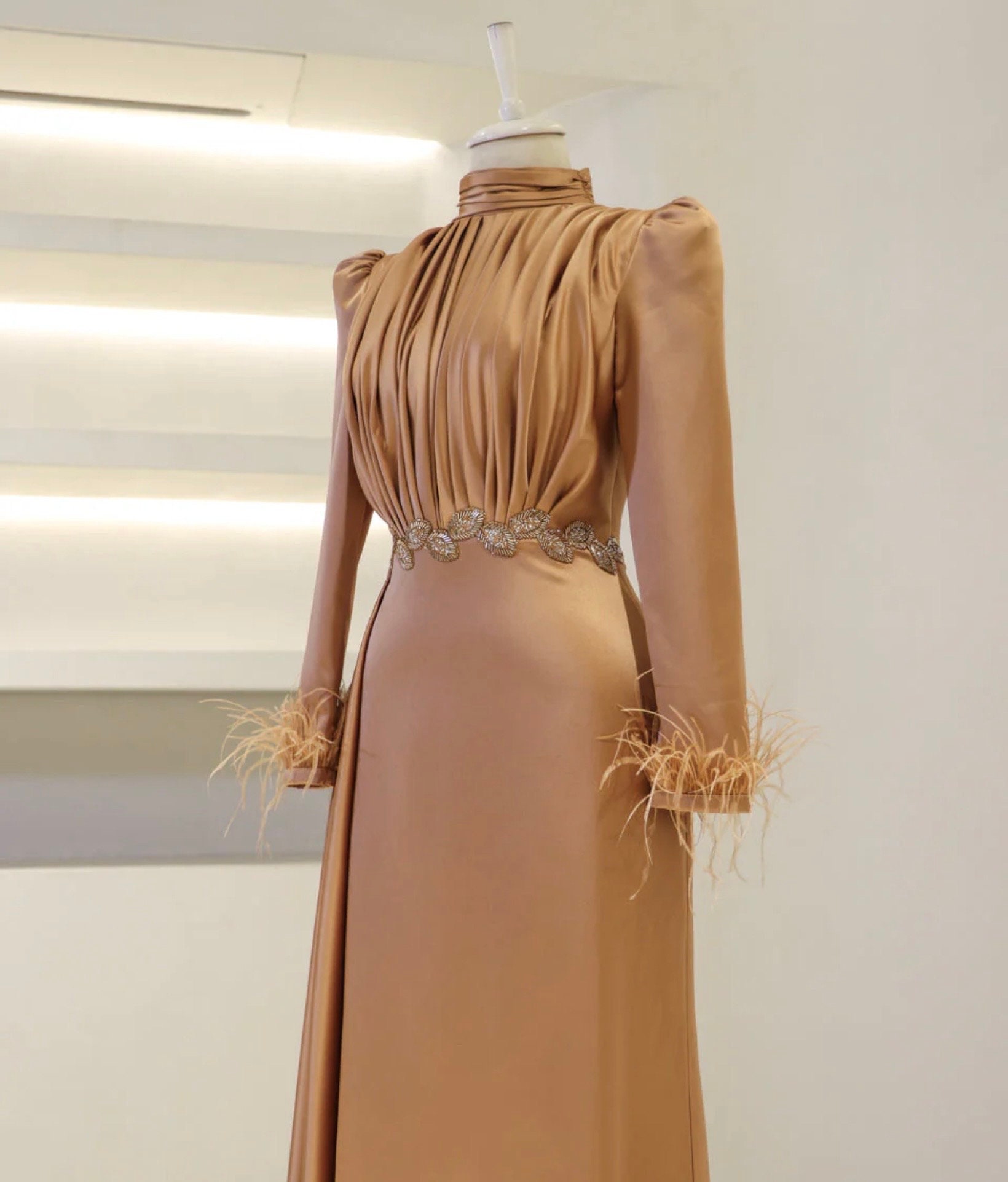 Bronze Evening Dress Etsy UK