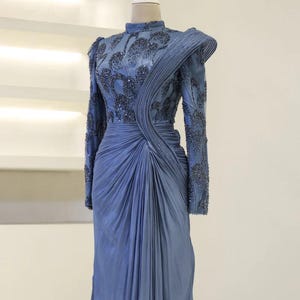 green emerald velvet dress KY902 Embroidered Abaya Dress