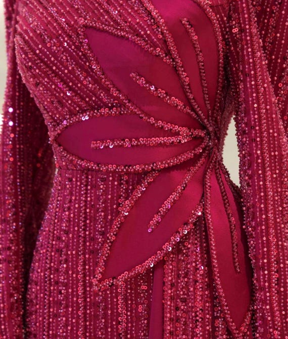 chinese dress ladies Glitter A-line Sequins Prom Dress,Muslim Dress Y7000 – Simplepromdress