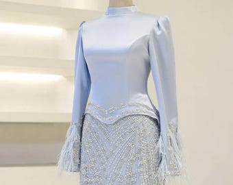 Bridesmaid Dress, Promise-Wedding Night Dress, Muslim Evening Dress for Weddings, Custom Made, Personalized Design