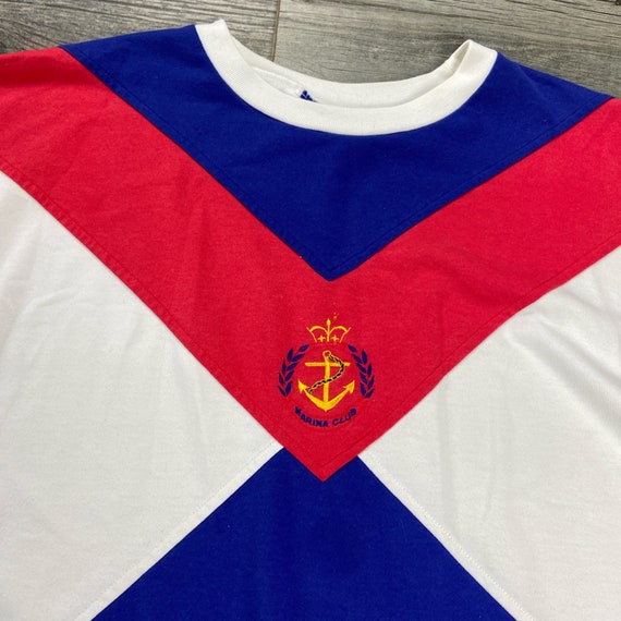 Vintage 80s Colorblock Nautical Marina Club Grand… - image 2