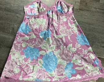 Vintage Y2k Floral Slip Dress Nightgown By Gilligan O’malley Size XL