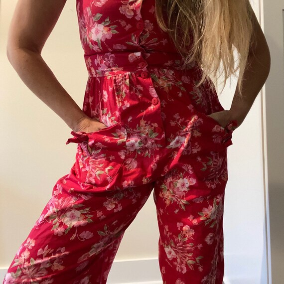 Vintage 80s cottagecore Laura Ashley red floral ju