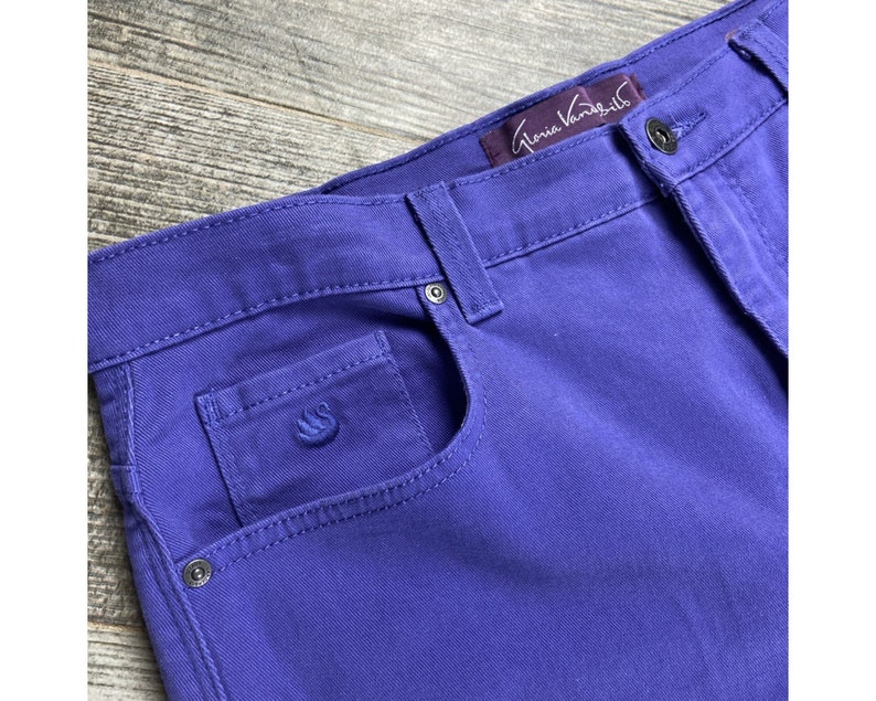Vintage 80s purple gloria Vanderbilt high waisted mom jeans Size 12 stretch image 2