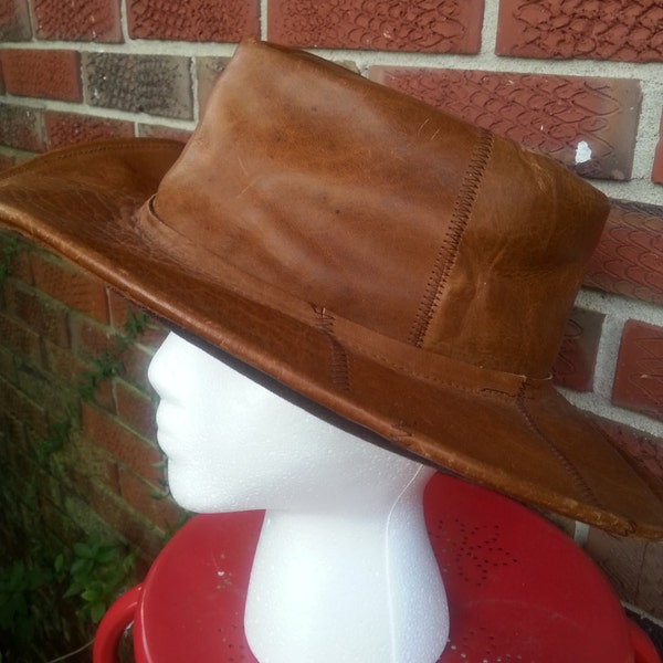 Chapeau de Cowboy en cuir Vintage Rancher