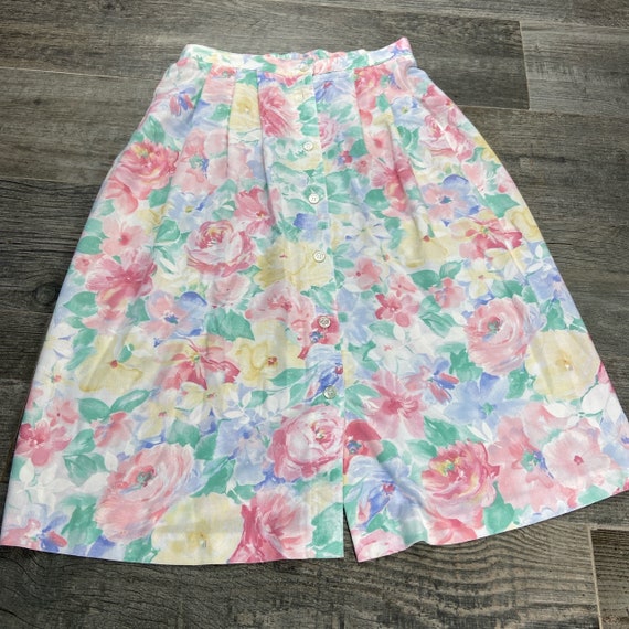 80s Alfred Dunner Skirt Floral SkirtPastel Skirt